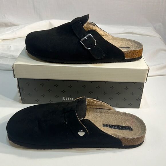 Sun + Stone PerLAA Mule Black- women 11 - Picture 1 of 8
